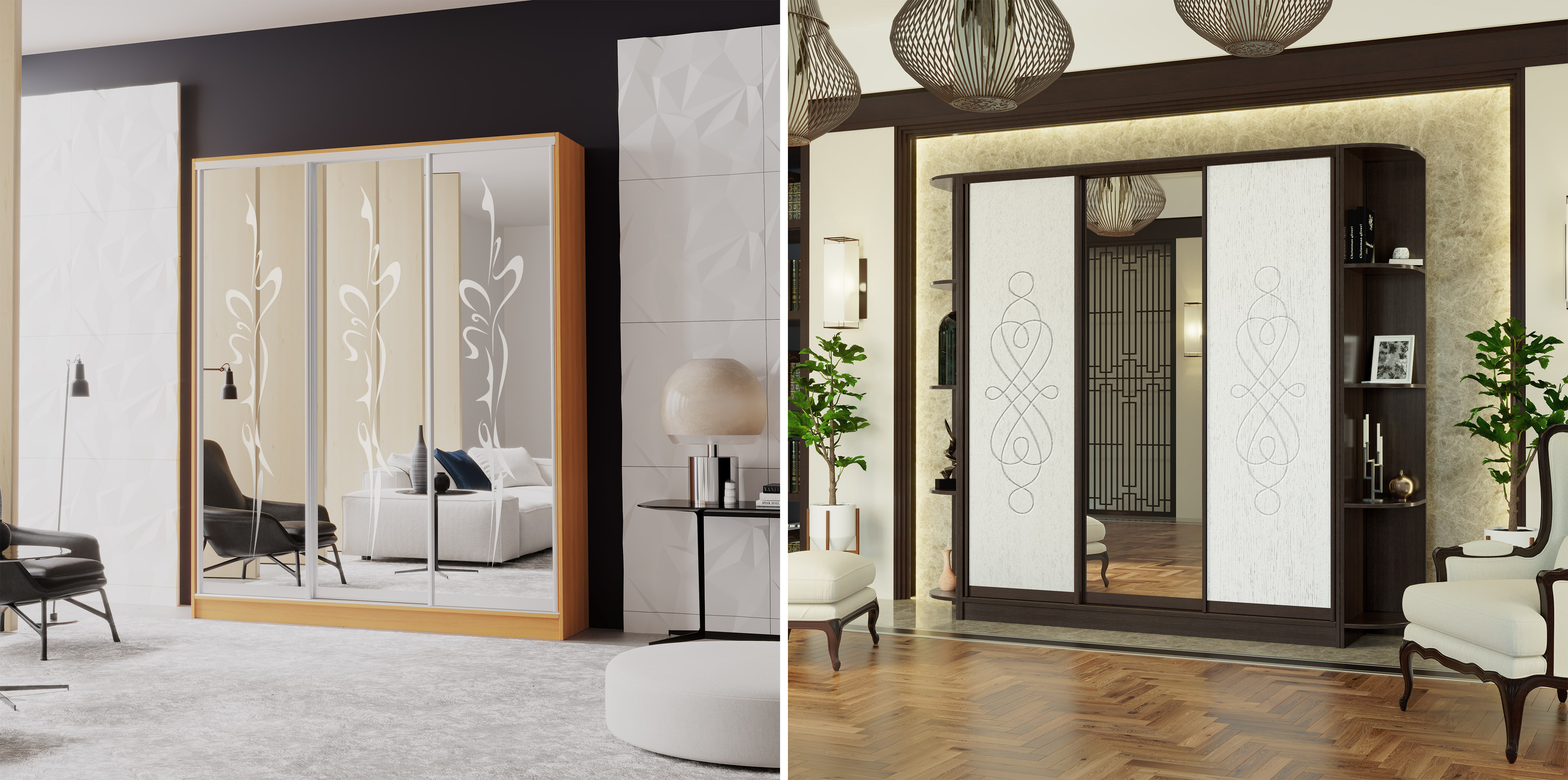 Three-door sliding wardrobes