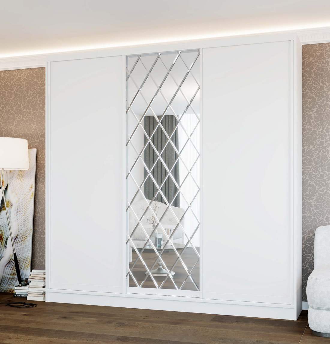 Modern sliding-door bedroom wardrobe