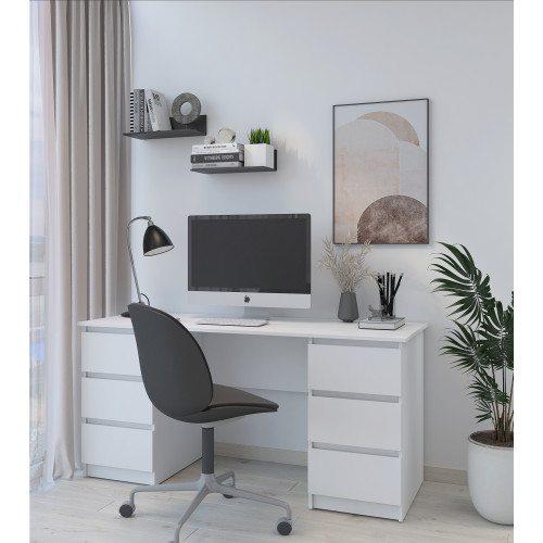 Письменный стол MebelStar Нео СК-6 160x60x75,5 см Аляска белый (MBS-1006)