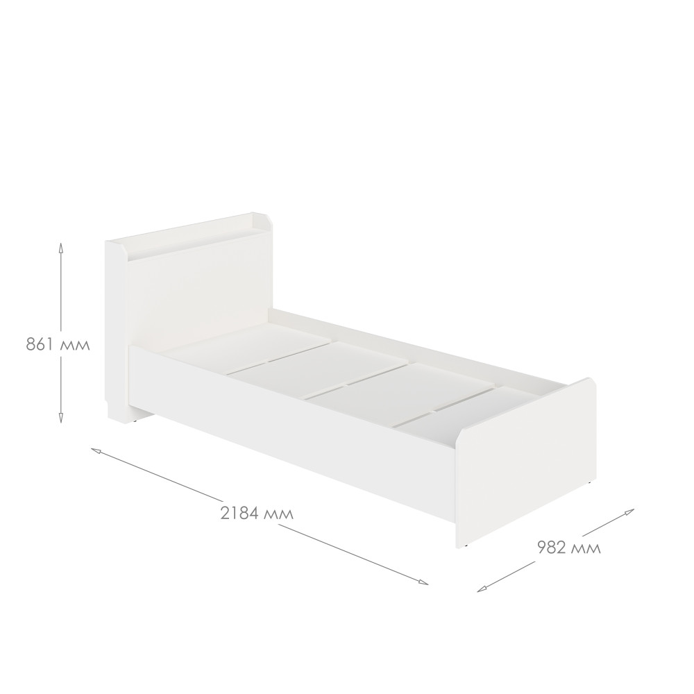 Кровать односпальная MebelStar Нео 90x200 см Аляска серый (MBS-1146)