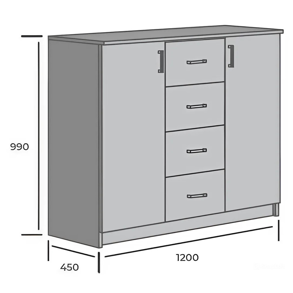 Комод в гостиную MebelStar 4+2 120x45x99 см Венге темный (MBS-1046)