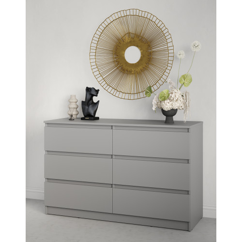 Комод для вещей MebelStar Нео 6Ш 120x43x75,5 см Серая мышка (MBS-1086)