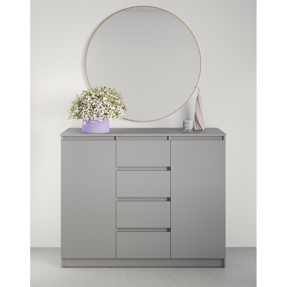 Комод в спальню MebelStar Нео 2Д4Ш 120x43x98 см Сіра мишка (MBS-1066)