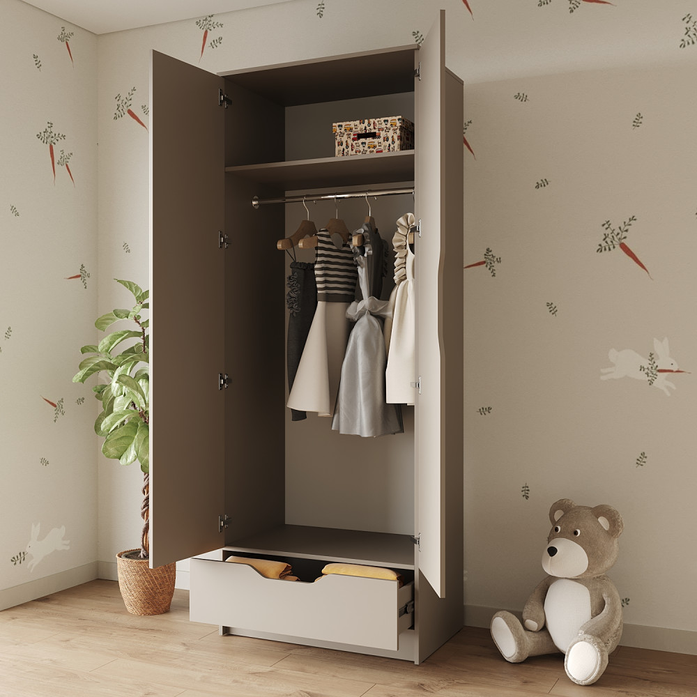 Шкаф распашной MebelStar 2Д1Ш Лилу 80x50x210 см Кашемир (MBS-1316)