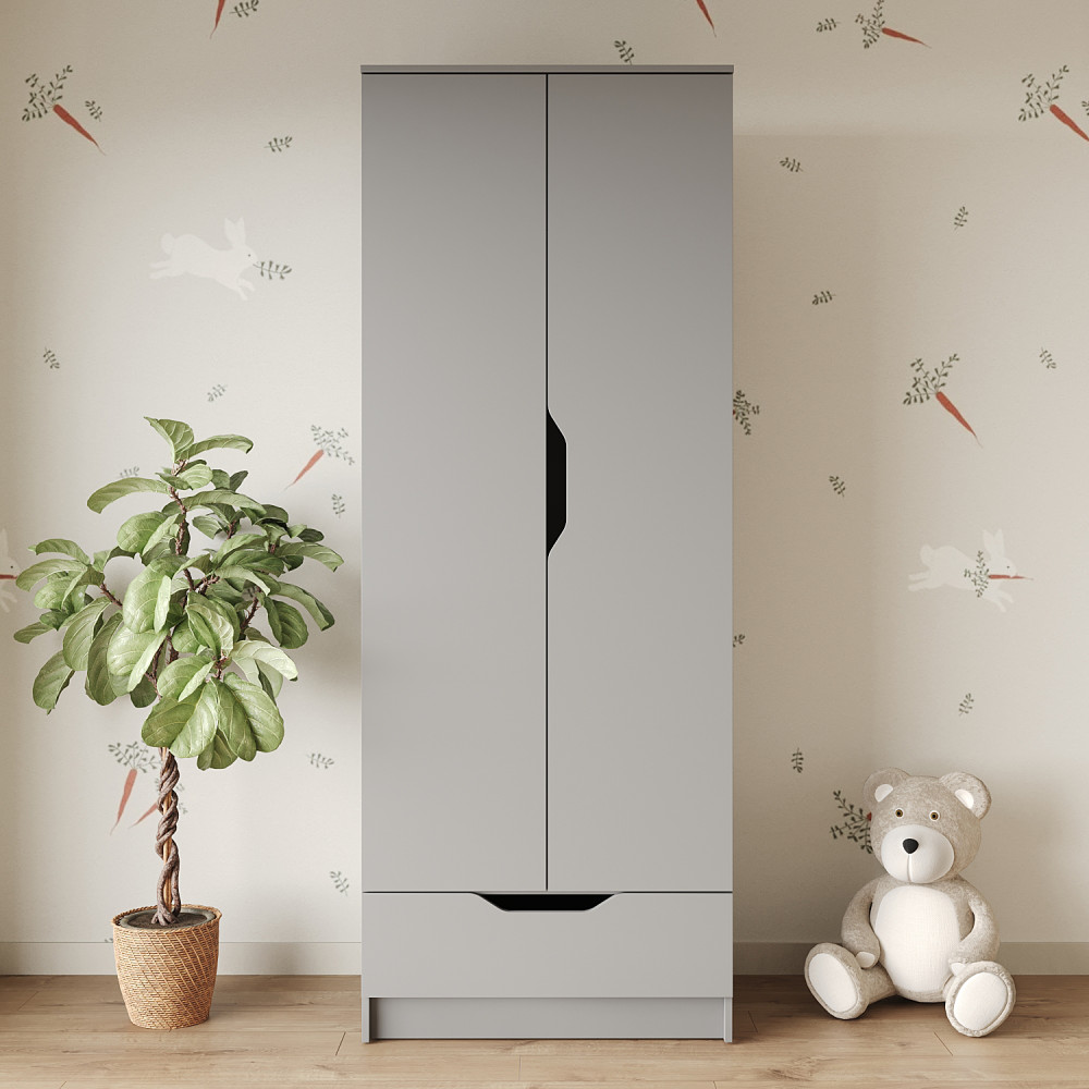 Шкаф распашной MebelStar 2Д1Ш Лилу 80x50x210 см Серая мышка (MBS-1406)