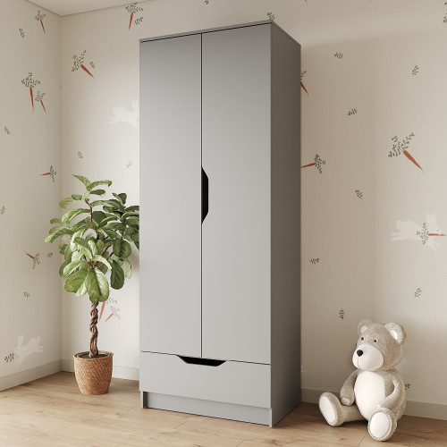 Шкаф распашной MebelStar 2Д1Ш Лилу 80x50x210 см Серая мышка (MBS-1406)