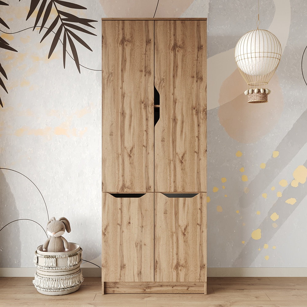 Шкаф распашной MebelStar 4Д Лилу 80x40x210 см Дуб тахо (MBS-1416)