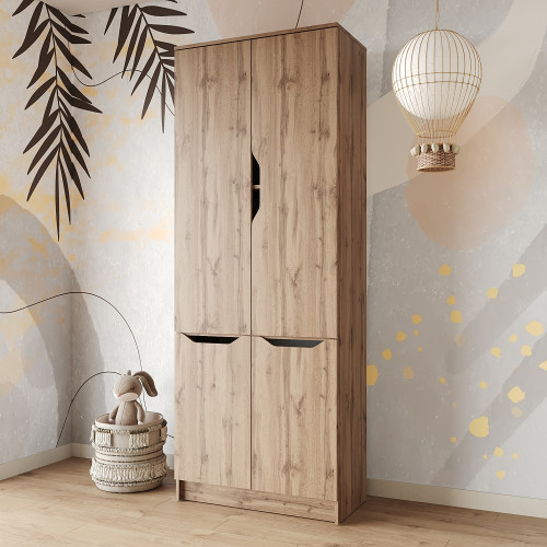 MebelStar Swing Wardrobe 4D Lilu Tahoe oak, 80x40x210 cm (MBS-1416)
