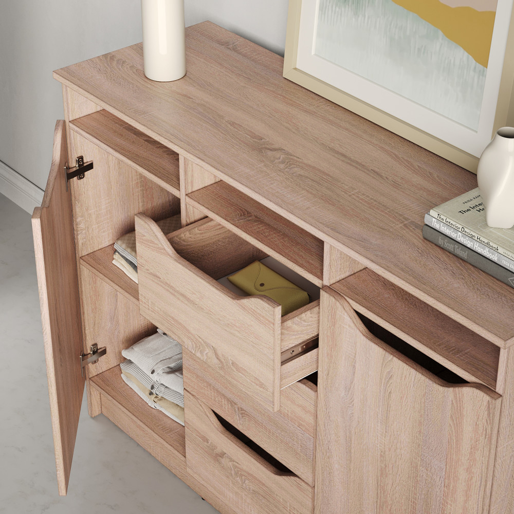 Комод в гостиную MebelStar 1200 Лилу 121x40x89 см Дуб сонома (MBS-1336)