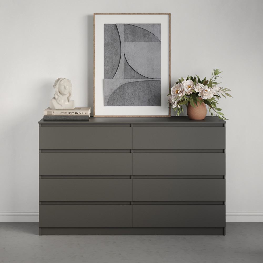 Комод в гостиную MebelStar Нео 8Ш 160x43x98 см Антрацит (MBS-1106)