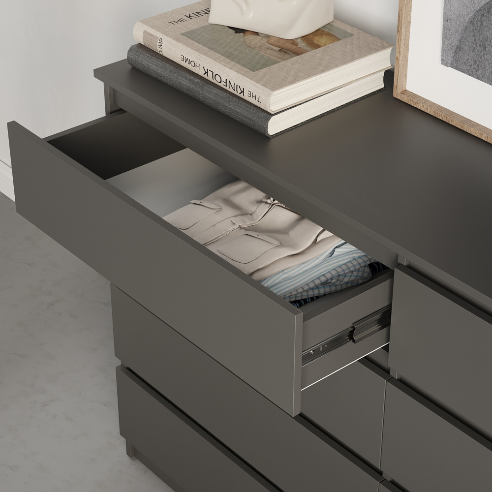 Комод в гостиную MebelStar Нео 8Ш 160x43x98 см Антрацит (MBS-1106)