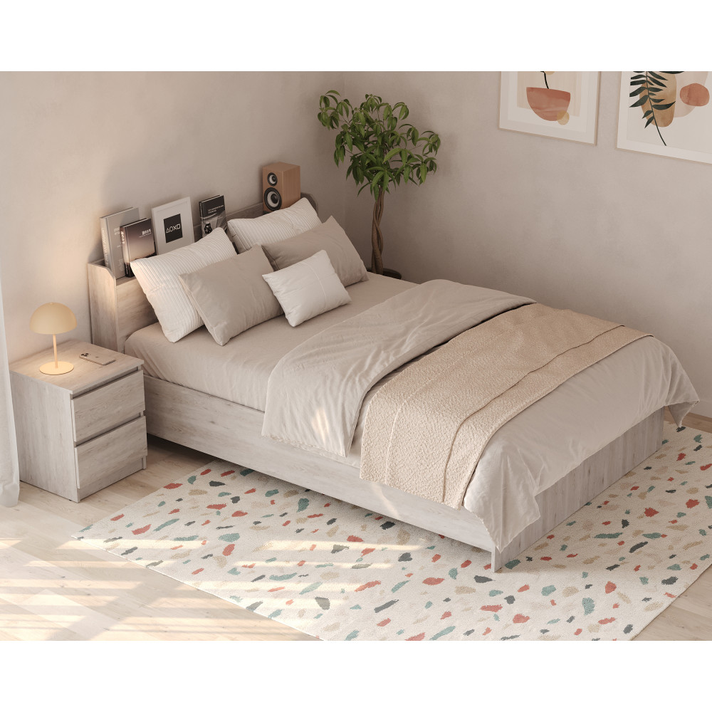 Ліжко двоспальне MebelStar Нео 140x200 см Аляска сірий (MBS-1126)