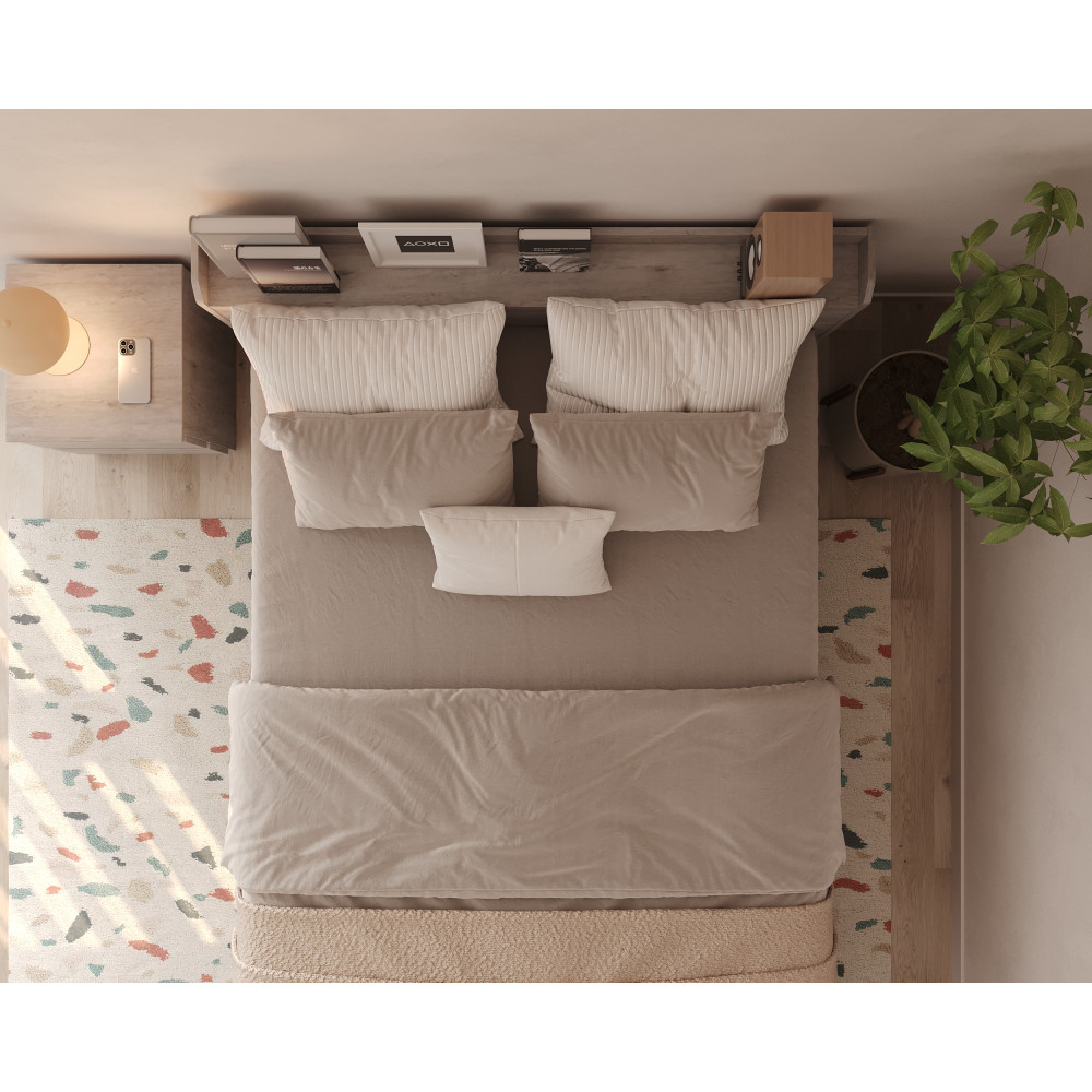 Ліжко двоспальне MebelStar Нео 140x200 см Аляска сірий (MBS-1126)