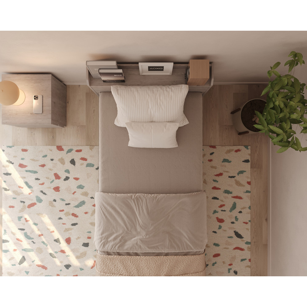 Кровать односпальная MebelStar Нео 90x200 см Аляска серый (MBS-1146)