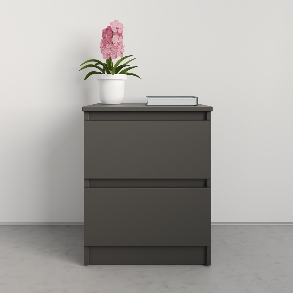 MebelStar Nightstand Neo Anthracite, 40x43x53 cm (MBS-1186)