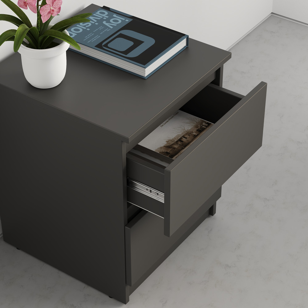 MebelStar Nightstand Neo Anthracite, 40x43x53 cm (MBS-1186)