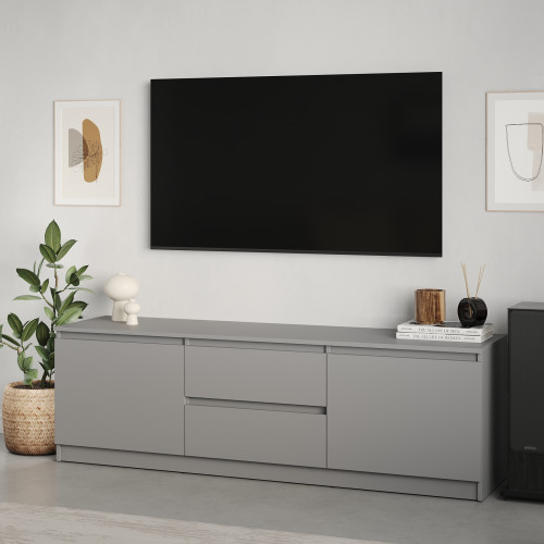 Тумба под телевизор MebelStar Нео 2Ш2Д 150x43x53 см Серая мышка (MBS-1256)