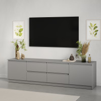 Тумба под телевизор MebelStar Нео 4Ш2Д 200x43x53 см Серая мышка (MBS-1266)