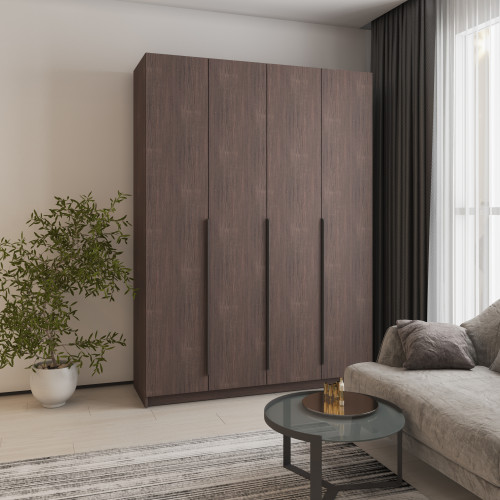 Шкаф 4-дверный MebelStar Оскар ДСП BL-B, стандарт 160x52x220 см Дуб ристрето (MBS-4654)