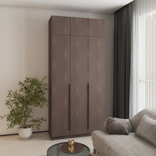 Шкаф 3-дверный с антресолью MebelStar Оскар ДСП BL-B, стандарт 120x52x260 см Дуб ристрето (MBS-4874)