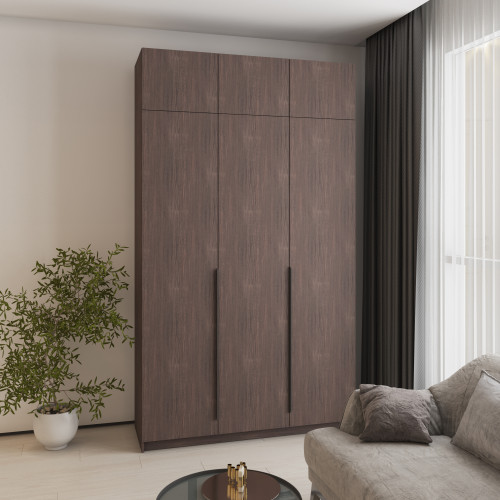 Шкаф 3-дверный с антресолью MebelStar Оскар ДСП BL-B, стандарт 150x52x260 см Дуб ристрето (MBS-4934)