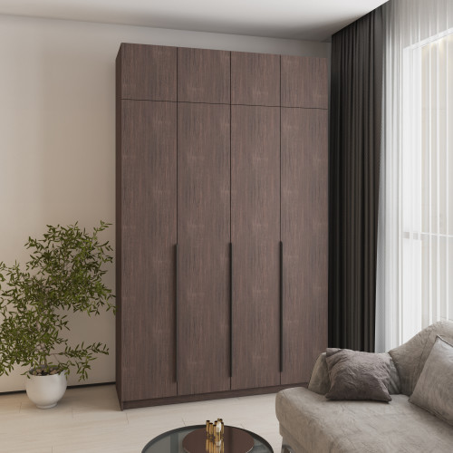 Шкаф 4-дверный с антресолью MebelStar Оскар ДСП BL-B, стандарт 160x52x260 см Дуб ристрето (MBS-4994)