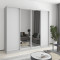 MebelStar Four-door wardrobe Standard AL 2DSP/2 Mirrors Gray mouse, 240x45x210 cm (MBS-12289)