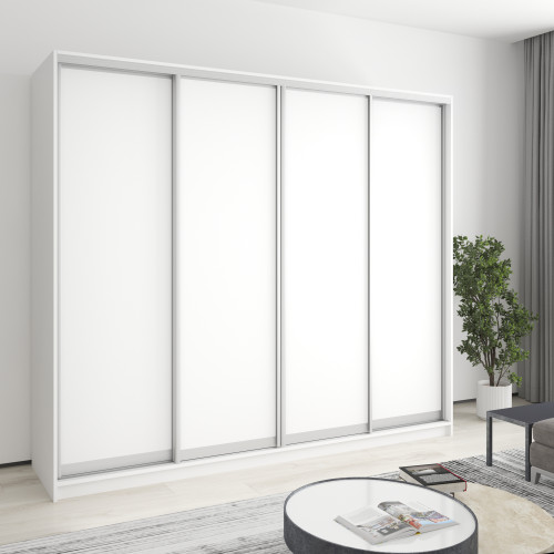 MebelStar Four-door wardrobe Combo AL 4DSP Alaska white, 240x45x210 cm (MBS-12409)