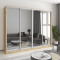 MebelStar Four-door wardrobe Combo AL 4 Mirrors Tahoe Oak, 260x60x210 cm (MBS-12599)