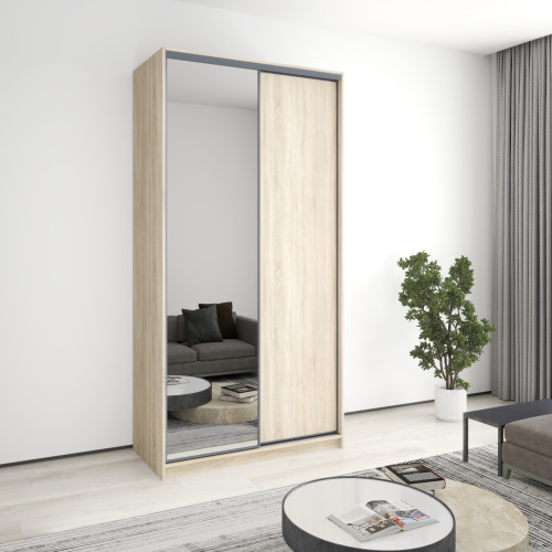 Шкаф-купе двухдверный MebelStar Бавария ДСП/Зеркало 120x60x240 см Дуб сонома (MBS-4396)