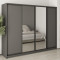 MebelStar Four-door wardrobe Standard BG 2DSP/2 Mirrors Anthracite, 260x45x210 cm (MBS-11819)