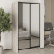 MebelStar Two-door wardrobe Standard BG 2 Mirrors Alaska gray, 120x45x210 cm (MBS-11139)