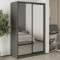 MebelStar Two-door wardrobe Standard BG 2 Mirrors Anthracite, 130x45x210 cm (MBS-11149)