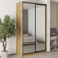 MebelStar Two-door wardrobe Standard BG 2 Mirrors Tahoe Oak, 140x45x240 cm (MBS-10349)