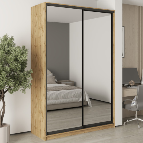 MebelStar Two-door wardrobe Combo BG 2 Mirrors Tahoe Oak, 160x60x240 cm (MBS-10809)