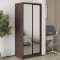 MebelStar Two-door wardrobe Uni BG 2 Mirrors Ristreto Oak, 90x60x210 cm (MBS-11439)