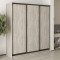 MebelStar Three-door wardrobe Combo BG 3DSP Alaska gray, 190x45x210 cm (MBS-8969)