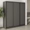 MebelStar Three-door wardrobe Combo BG 3DSP Anthracite, 190x45x210 cm (MBS-8889)
