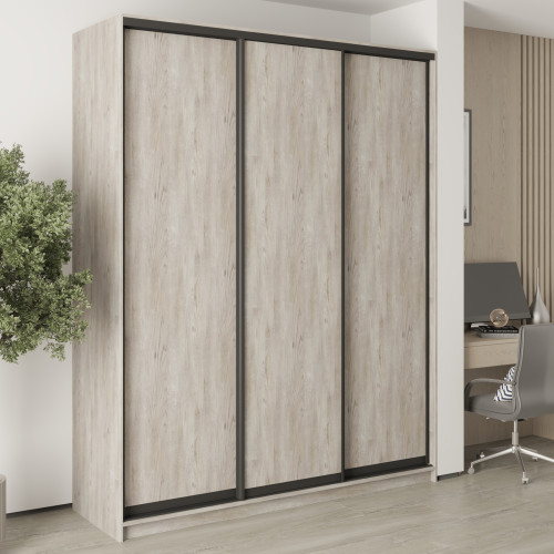 MebelStar Three-door wardrobe Combo BG 3DSP Alaska gray, 190x60x240 cm (MBS-9519)