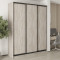 MebelStar Three-door wardrobe Combo BG 3DSP Alaska gray, 190x45x240 cm (MBS-9509)
