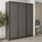 MebelStar Three-door wardrobe Combo BG 3DSP Anthracite, 190x45x240 cm (MBS-9429)