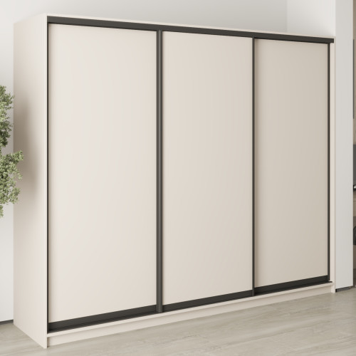 MebelStar Three-door wardrobe Uni BG 3DSP Cashmere, 250x45x210 cm (MBS-7921)