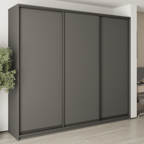 MebelStar Three-door wardrobe Uni BG 3DSP Anthracite, 270x45x240 cm (MBS-7691)