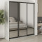 MebelStar Three-door wardrobe Uni BG 3 Mirrors Concrete, 180x60x210 cm (MBS-8161)