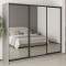 MebelStar Three-door wardrobe Uni BG 3 Mirrors Gray mouse, 250x60x210 cm (MBS-8101)