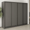 MebelStar Four-door wardrobe Standard BG 4DSP Anthracite, 240x60x210 cm (MBS-11749)