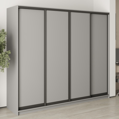 MebelStar Four-door wardrobe Standard BG 4DSP Gray mouse, 240x60x210 cm (MBS-11789)