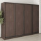 MebelStar Four-door wardrobe Standard BG 4DSP Ristreto Oak, 260x45x210 cm (MBS-11779)
