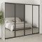 MebelStar Four-door wardrobe Standard BG 4 Mirrors Concrete, 260x45x210 cm (MBS-11899)