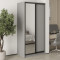 MebelStar Two-door wardrobe Standard BG DSP/Mirror Gray mouse, 100x45x210 cm (MBS-11029)